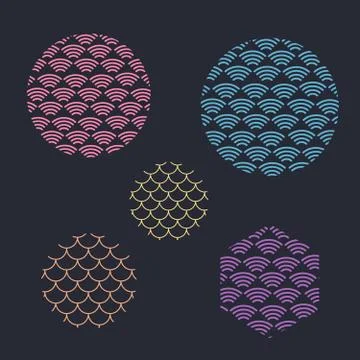 Japanese pattern background vector. Wave pattern. Sea japan pattern vector Illustrazione stock