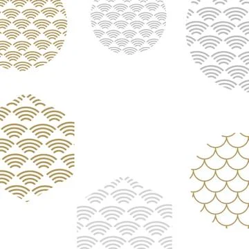Japanese pattern background vector.Sea japan pattern vector Illustrazione stock
