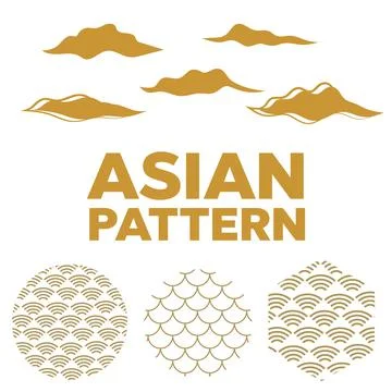 Japanese pattern background vector.Sea japan pattern vector Stock Illustration