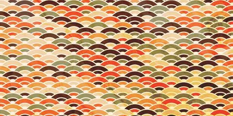 Japanese pattern with circle overlapping retro style Stock Illustration