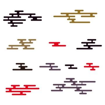 Japanese pattern elements Stock Illustration