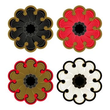 Japanese pattern elements Stock Illustration