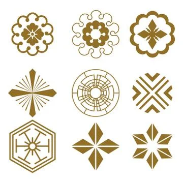 Japanese pattern elements Stock Illustration