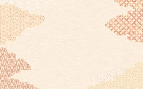 Japanese Pattern Overlapping Clouds Background 스톡 일러스트