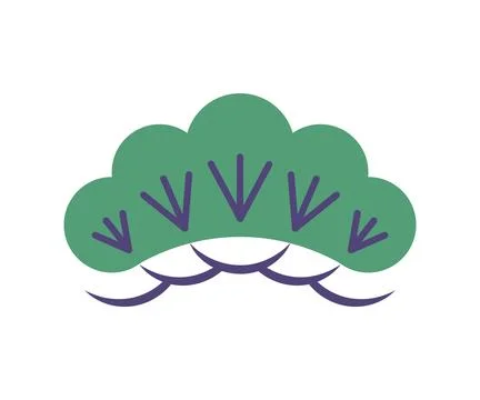 Japanese pine tree branch, New Year holiday icon Stock Illustration