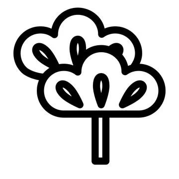 Japanese pine tree flat outline icon Stock Illustration
