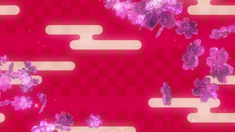 Japanese red pattern graphic flower symbol particle seamless loop animation Stock-Footage 149291071