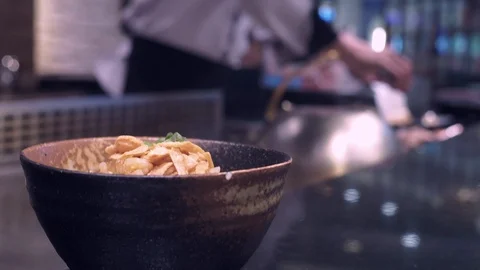 Japanese restaurant kitchen Stock Footage 92807255