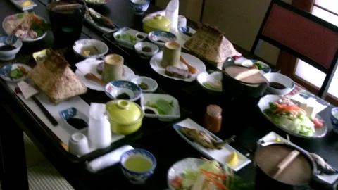 Japanese restaurant table Stock-Footage 106484888