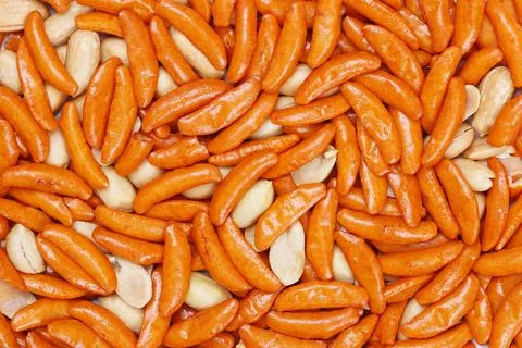 Japanese rice cracker with nuts for pattern Stock Photos