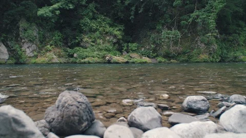 Japanese river in the mountains Video stock 109435898