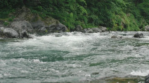 Japanese river in the mountains Video stock 109451120