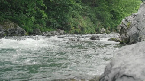 Japanese river in the mountains Video stock 109465737