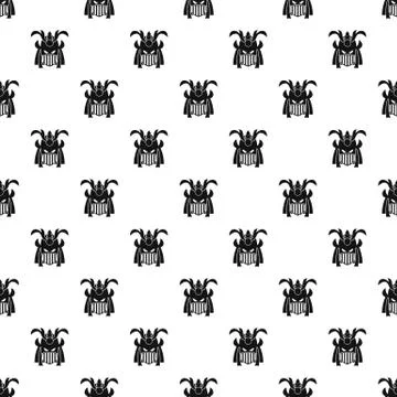 Japanese samurai mask pattern, simple style Illustrazione stock