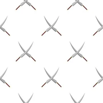 Japanese samurai swords pattern seamless Illustrazione stock