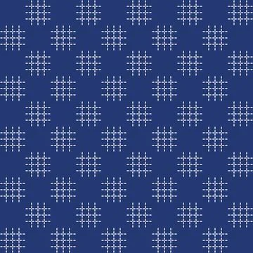 Japanese Sashiko Seamless Vector Patterns. Asian Embroidery Motifs. Abstrac.. Stock Illustration