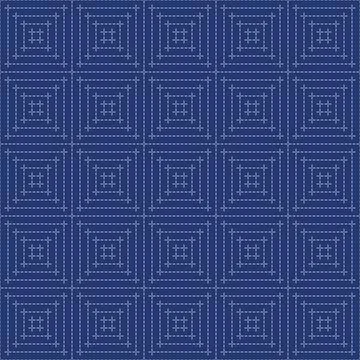 Japanese Sashiko Seamless Vector Patterns. Asian Embroidery Motifs. Abstrac.. Stock Illustration