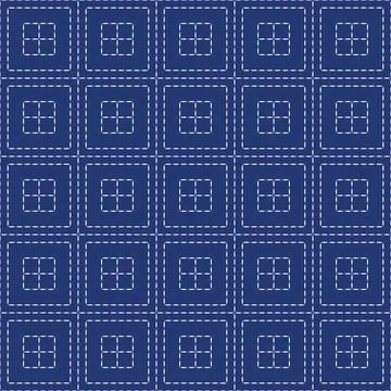 Japanese Sashiko Seamless Vector Patterns. Asian Embroidery Motifs. Abstrac.. Stock Illustration