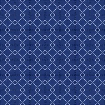 Japanese Sashiko Seamless Vector Patterns. Asian Embroidery Motifs. Abstrac.. Stock Illustration