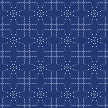 Japanese Sashiko Seamless Vector Patterns. Asian Embroidery Motifs. Abstrac.. Stock Illustration