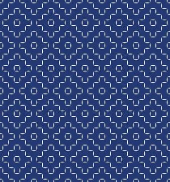 Japanese Sashiko Seamless Vector Patterns. Asian Embroidery Motifs. Abstrac.. Stock Illustration