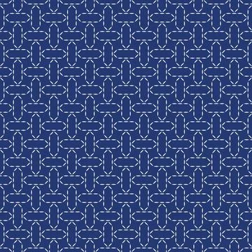Japanese Sashiko Seamless Vector Patterns. Asian Embroidery Motifs. Abstrac.. Stock Illustration