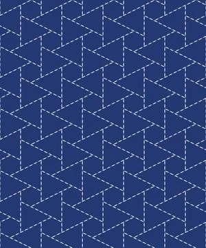 Japanese Sashiko Seamless Vector Patterns. Asian Embroidery Motifs. Abstrac.. Stock Illustration