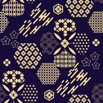 Japanese seamless pattern Stock Illustration