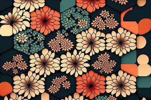 Japanese seamless pattern , Made by AI,Artificial intelligence Stock Illustration