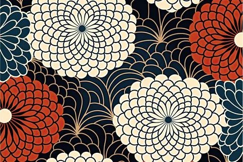 Japanese seamless pattern , Made by AI,Artificial intelligence Stock Illustration
