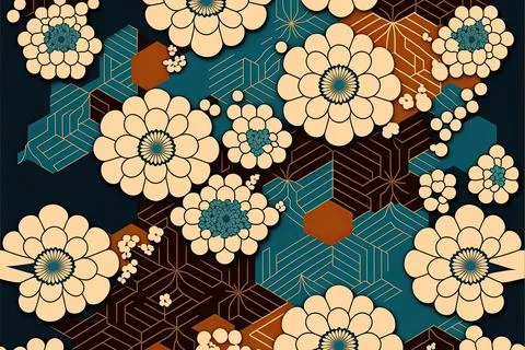 Japanese seamless pattern , Made by AI,Artificial intelligence Illustrazione stock