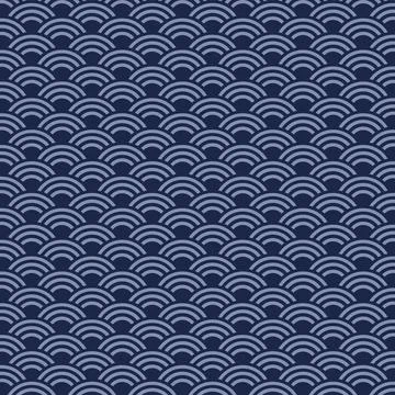 Japanese seamless pattern. Vector background of japanese wave pattern. Vector Stock Illustration