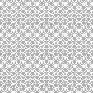 Japanese seamless vector pattern. Traditional oriental wave background. Grey and Illustrazione stock