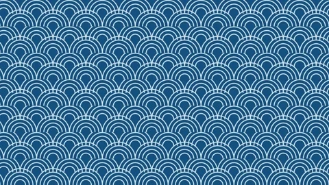 Japanese seigaiha wave pattern seamless looping background 4K Vídeo Stock 337062780