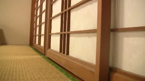Japanese Shoji Door Stock Footage