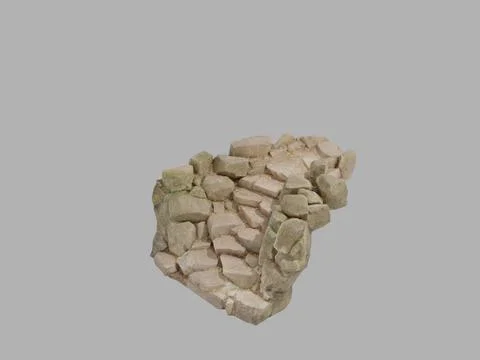 Japanese Stone Steps 3D Model