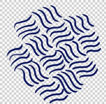 Japanese style doodle pattern decoration element drawing blue and gold color  Illustrazione stock