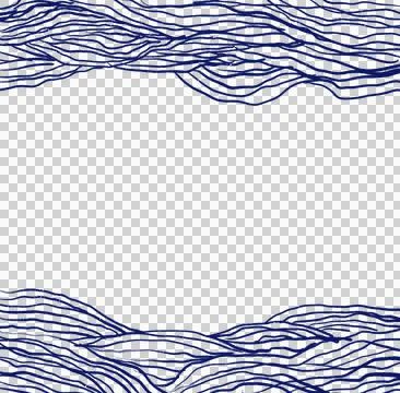 Japanese style doodle pattern decoration element drawing blue and gold color  イラスト素材