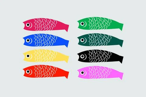 Japanese style Fish set vector illustration Stock-Illustration