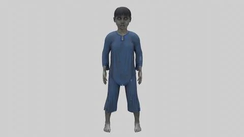 Japanese Style Ghost Boy With PBR Materials And Multiple Skins 3D Model