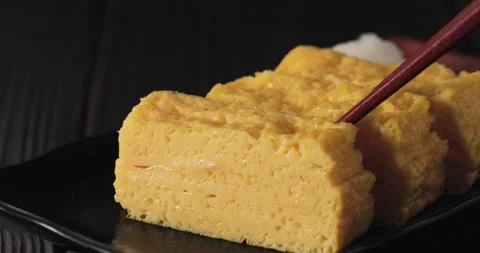 Japanese style omelet Stock Footage 152198030
