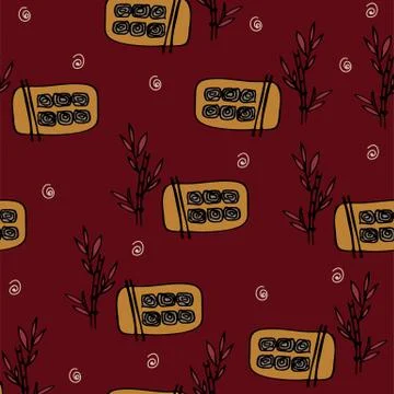 Japanese style seamless pattern Stock Illustration