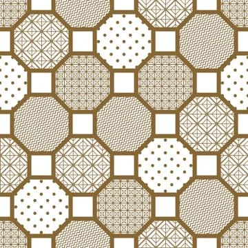 Japanese style tile seamless vector pattern. 스톡 일러스트
