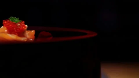 Japanese sushi presentation on dark background Vidéo 232909326