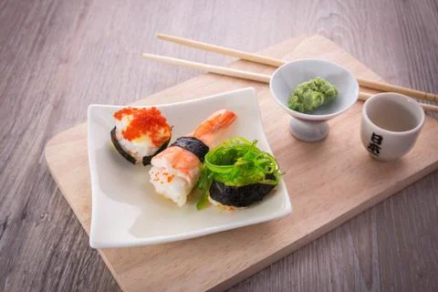 Japanese sushi set Stock Photos