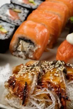 Japanese Sushi On A Table Stock Photos