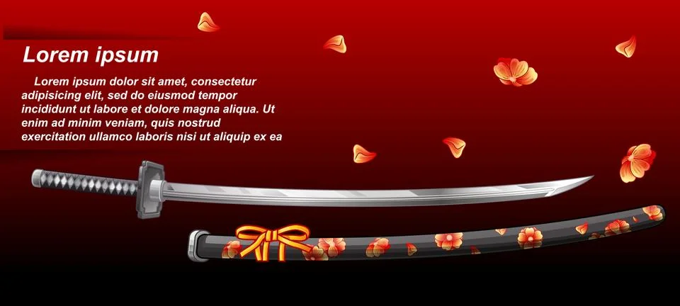 Japanese sword. Stock Illustration