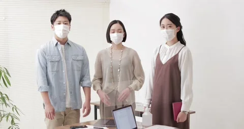Japanese team working in the office Stock Footage 152197046