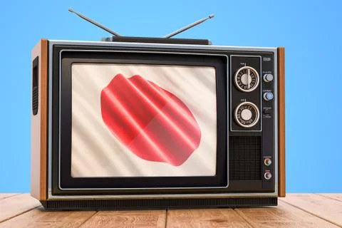 Japanese Television concept, 3D rendering Stock Illustration