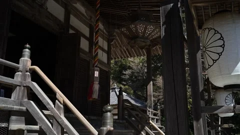 Japanese temple architecture in forest setting, traditional wooden shrine i.. Stock Footage 331491585